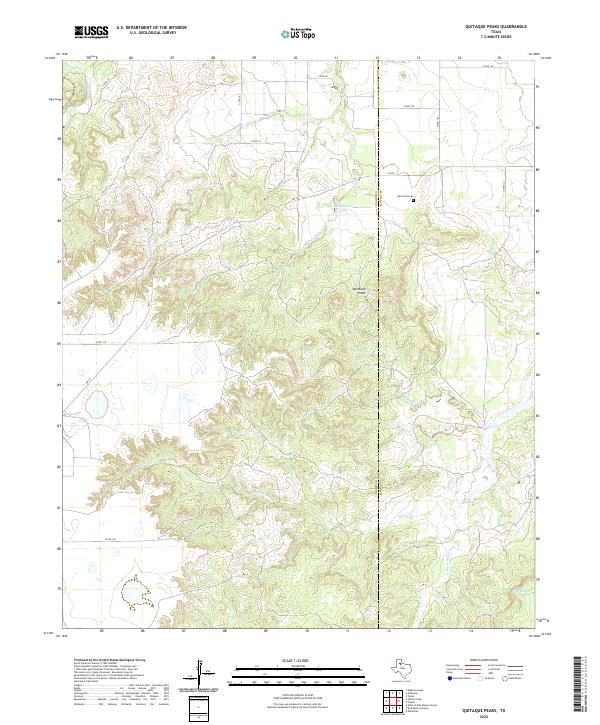 US Topo 7.5-minute map for Quitaque Peaks TX