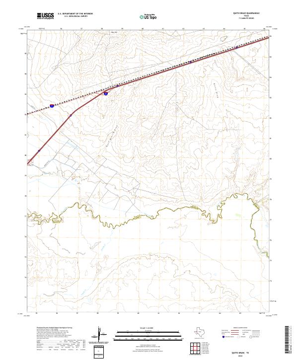 US Topo 7.5-minute map for Quito Draw TX