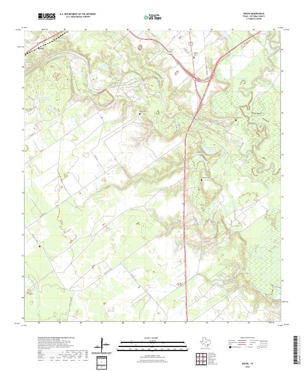 US Topo 7.5-minute map for Raisin TX