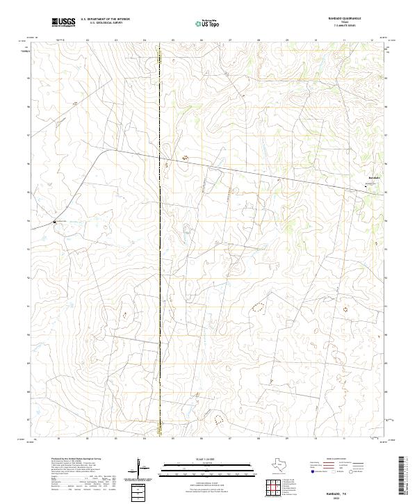 US Topo 7.5-minute map for Randado TX