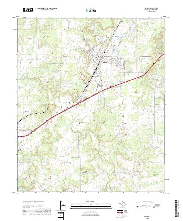 US Topo 7.5-minute map for Ranger TX