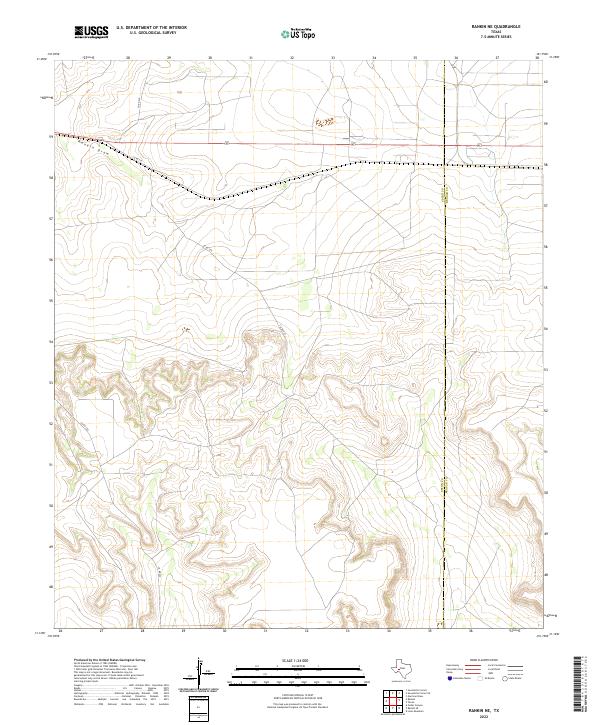 US Topo 7.5-minute map for Rankin NE TX