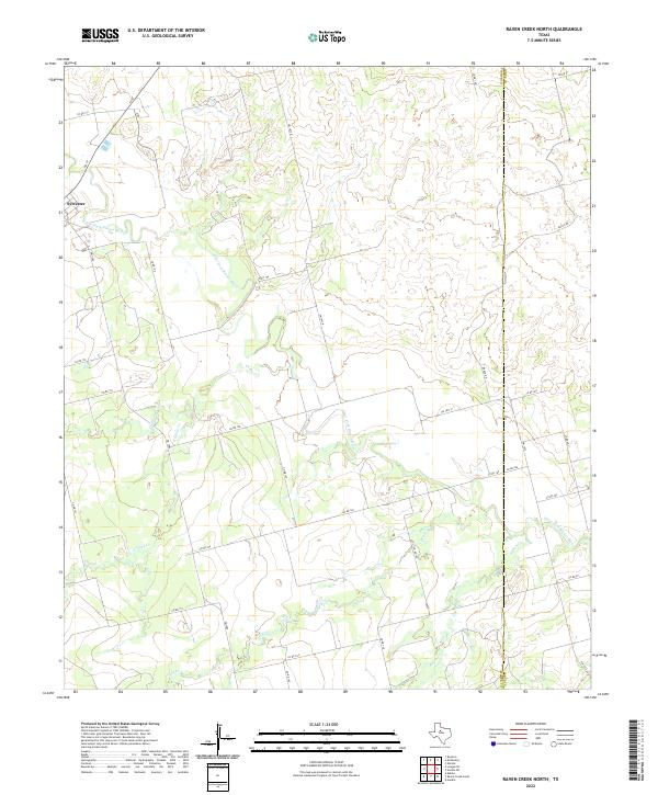 US Topo 7.5-minute map for Raven Creek North TX