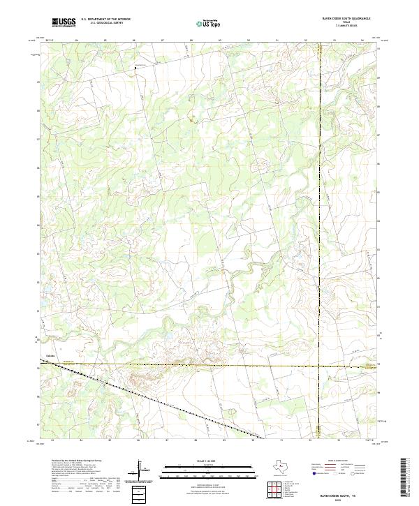 US Topo 7.5-minute map for Raven Creek South TX
