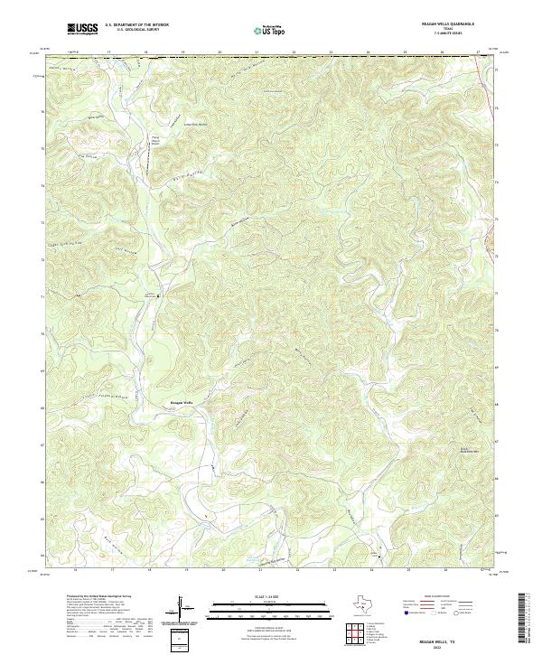 US Topo 7.5-minute map for Reagan Wells TX