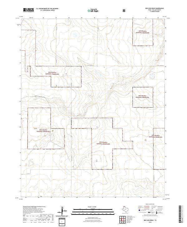 US Topo 7.5-minute map for Red Cow Draw TX