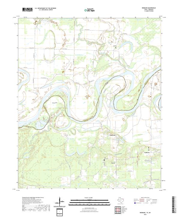 US Topo 7.5-minute map for Redbank TXAR