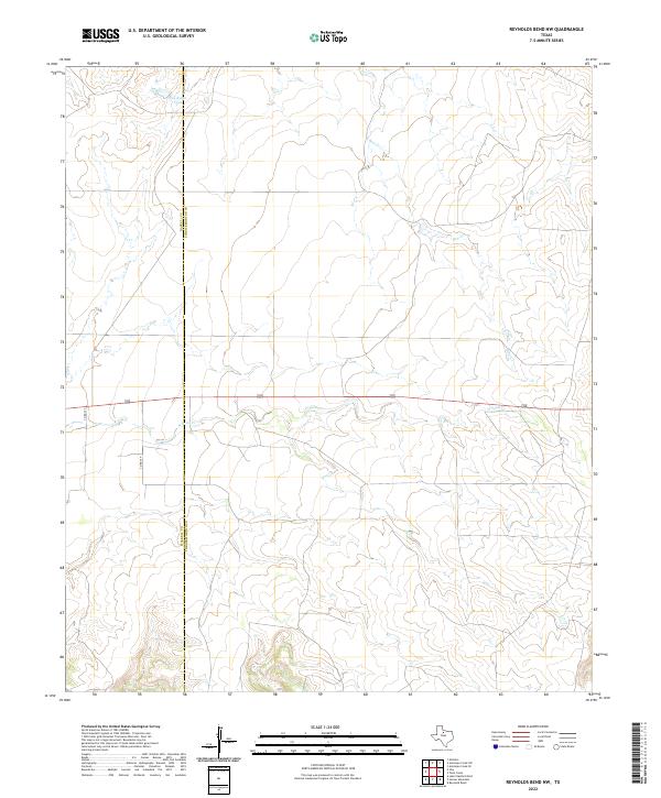 US Topo 7.5-minute map for Reynolds Bend NW TX
