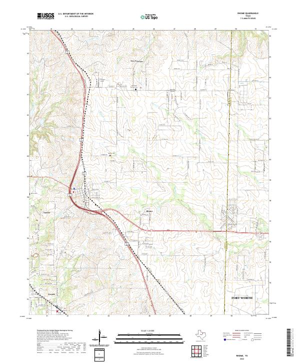 US Topo 7.5-minute map for Rhome TX