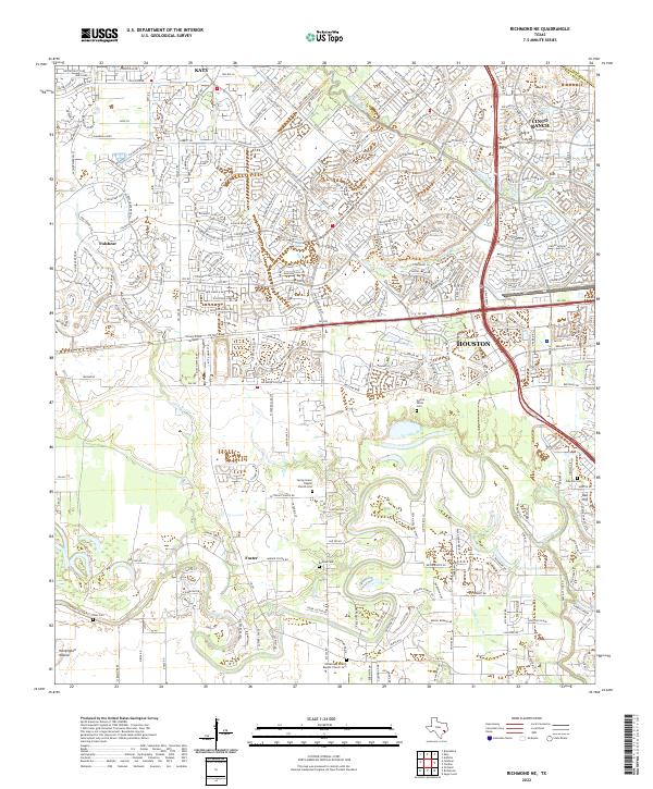 US Topo 7.5-minute map for Richmond NE TX