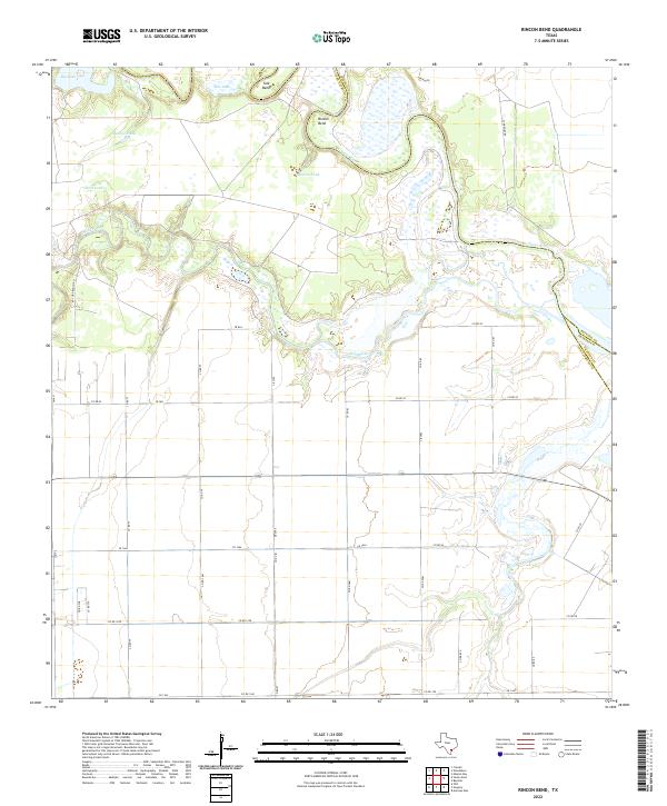 US Topo 7.5-minute map for Rincon Bend TX