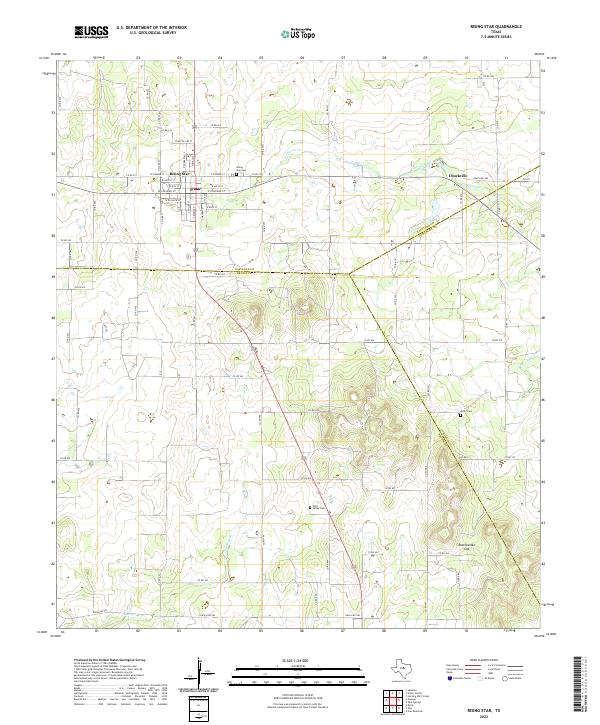US Topo 7.5-minute map for Rising Star TX