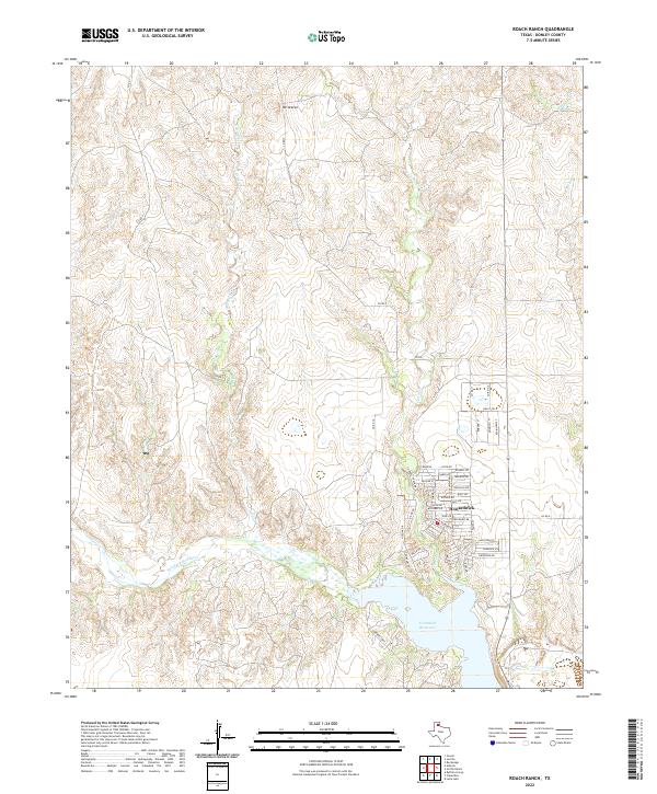 US Topo 7.5-minute map for Roach Ranch TX