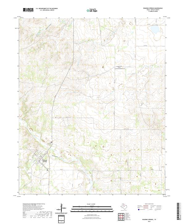 US Topo 7.5-minute map for Roaring Springs TX