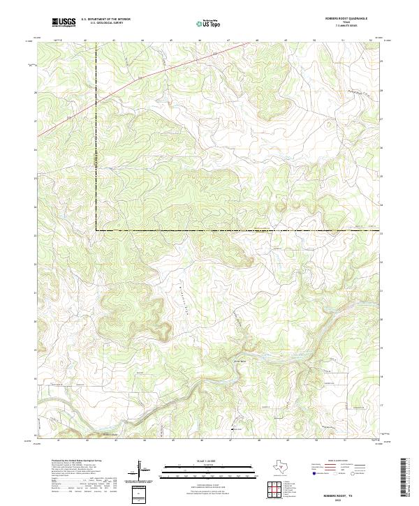 US Topo 7.5-minute map for Robbers Roost TX