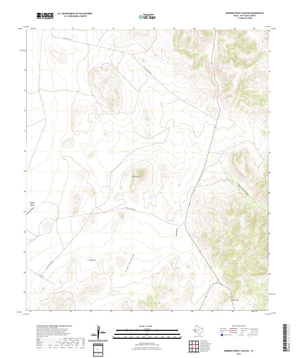 US Topo 7.5-minute map for Robbers Roost Canyon TX