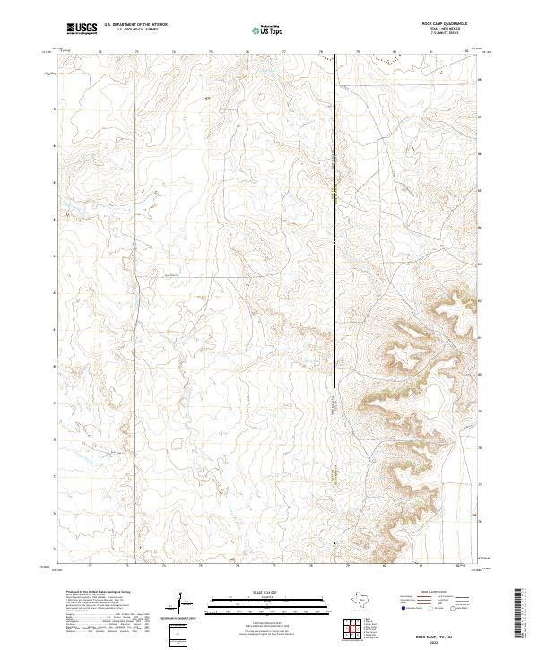 US Topo 7.5-minute map for Rock Camp TXNM
