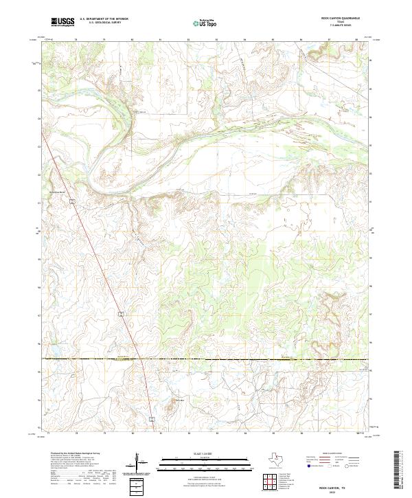 US Topo 7.5-minute map for Rock Canyon TX