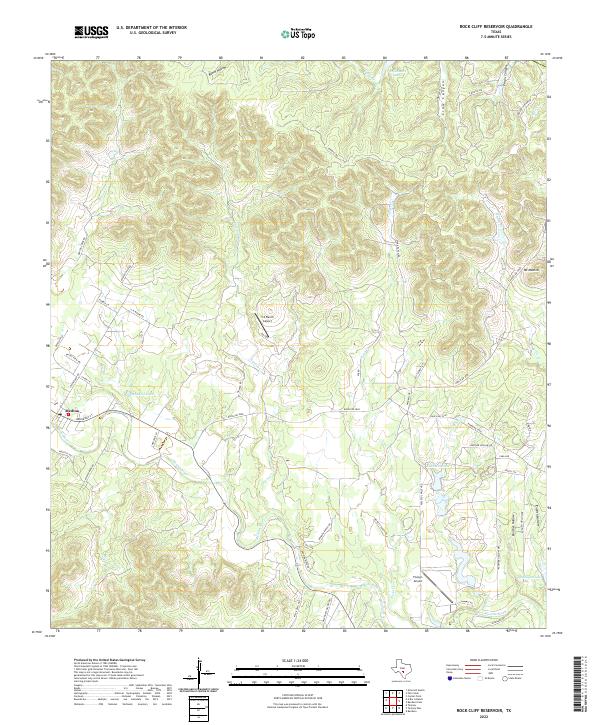 US Topo 7.5-minute map for Rock Cliff Reservoir TX
