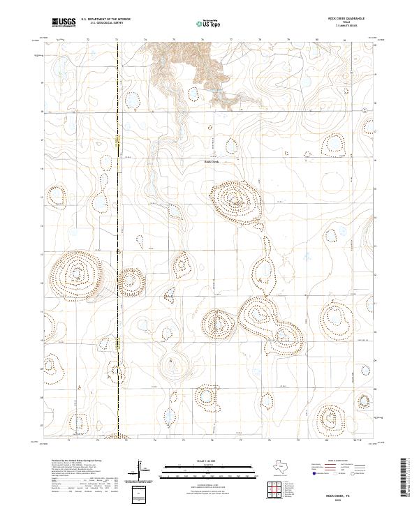 US Topo 7.5-minute map for Rock Creek TX