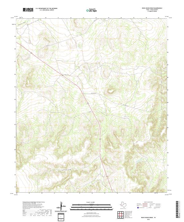 US Topo 7.5-minute map for Rock House Draw TX