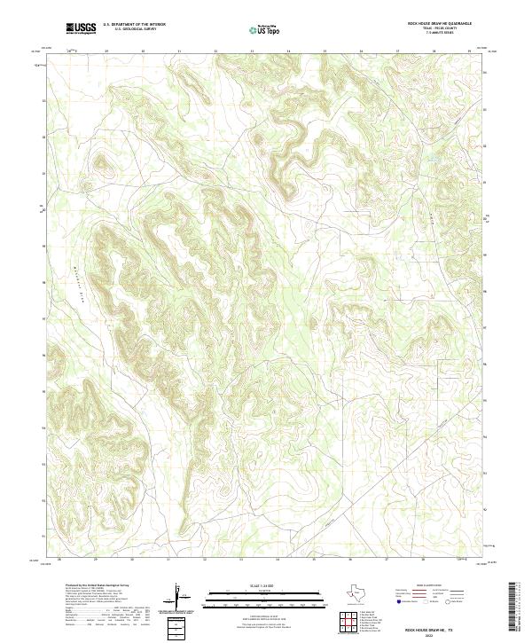 US Topo 7.5-minute map for Rock House Draw NE TX