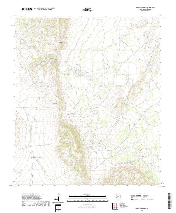 US Topo 7.5-minute map for Rock House Gap TX