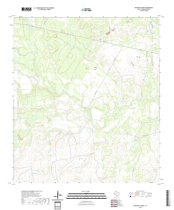 US Topo 7.5-minute map for Rockaway Creek TX