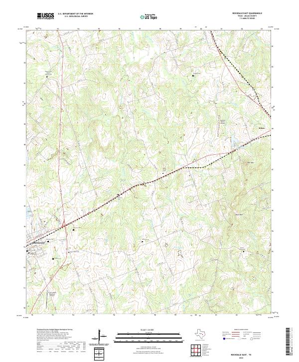 US Topo 7.5-minute map for Rockdale East TX