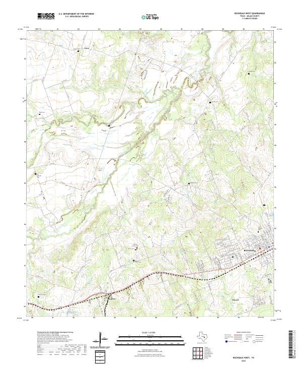 US Topo 7.5-minute map for Rockdale West TX