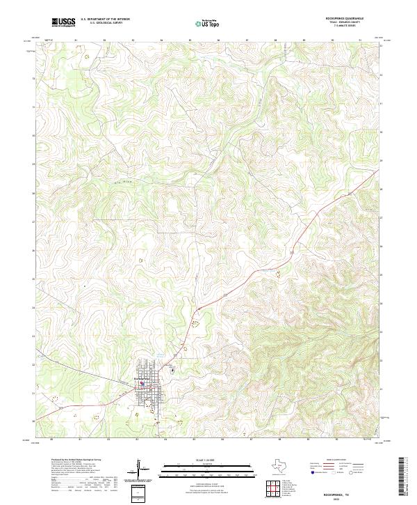 US Topo 7.5-minute map for Rocksprings TX