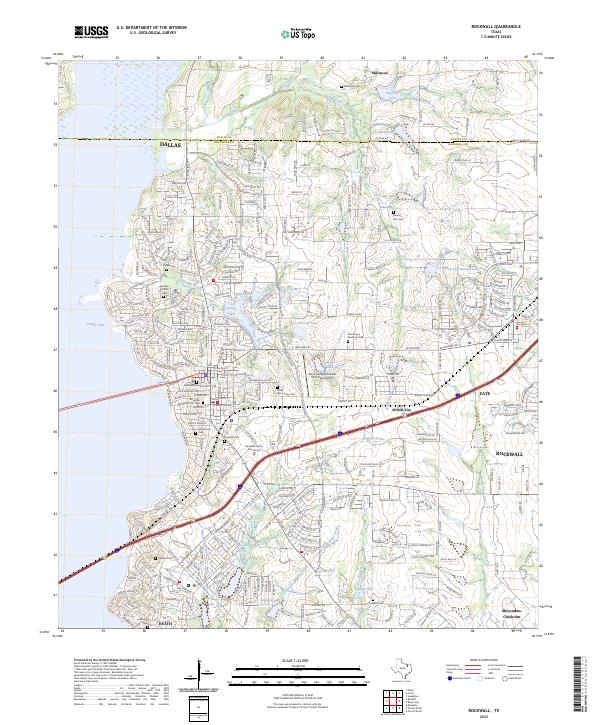 US Topo 7.5-minute map for Rockwall TX