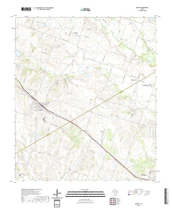 US Topo 7.5-minute map for Rogers TX