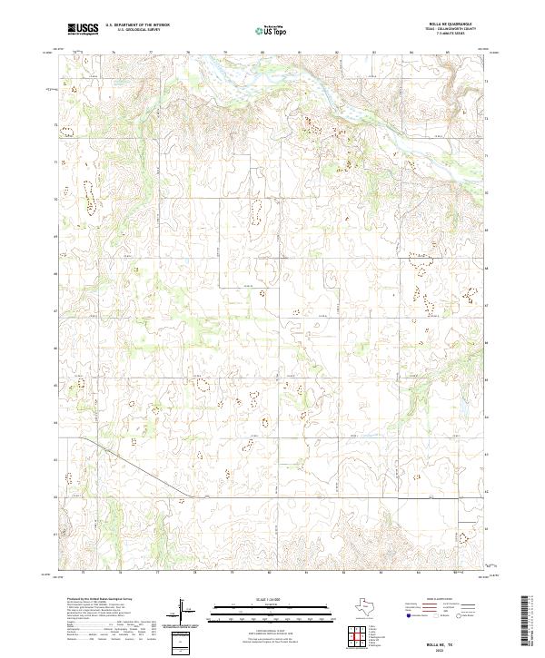 US Topo 7.5-minute map for Rolla NE TX
