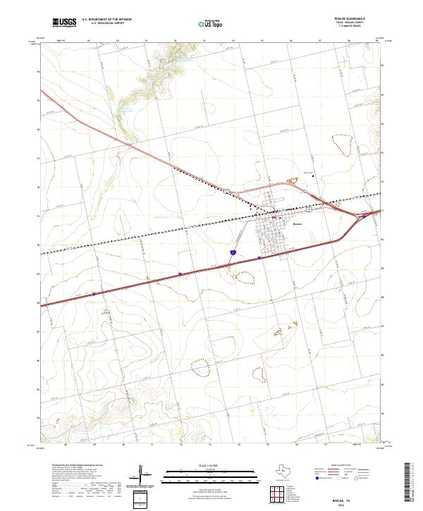 US Topo 7.5-minute map for Roscoe TX