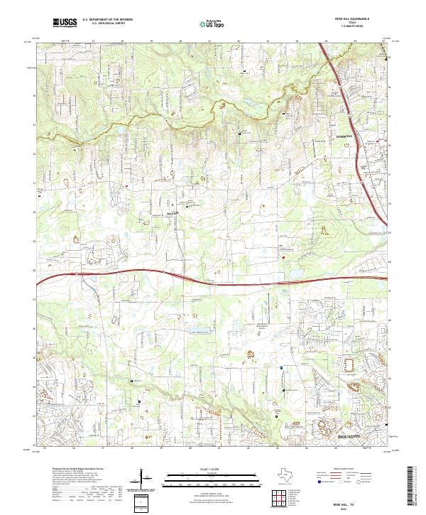 US Topo 7.5-minute map for Rose Hill TX