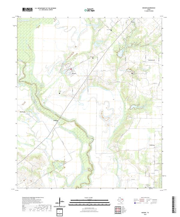 US Topo 7.5-minute map for Rosser TX