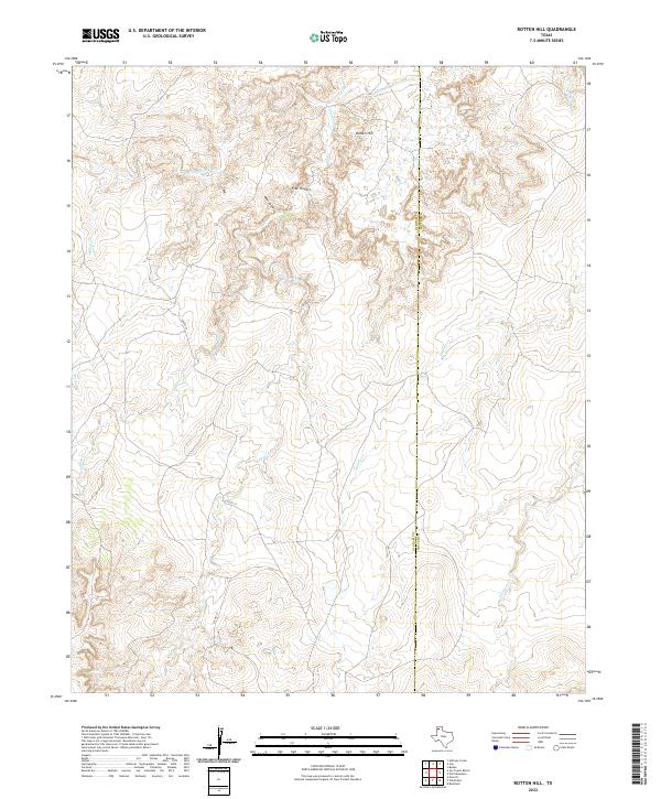 US Topo 7.5-minute map for Rotten Hill TX