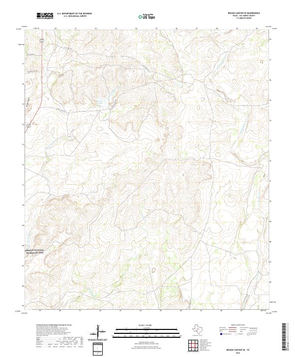 US Topo 7.5-minute map for Rough Canyon SE TX