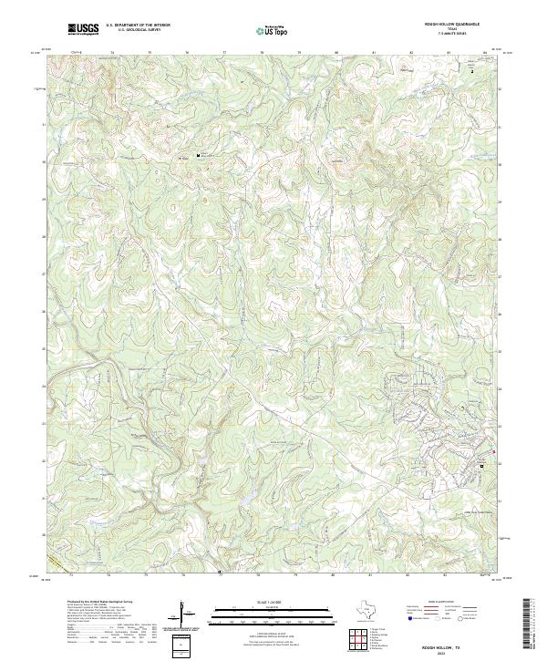 US Topo 7.5-minute map for Rough Hollow TX