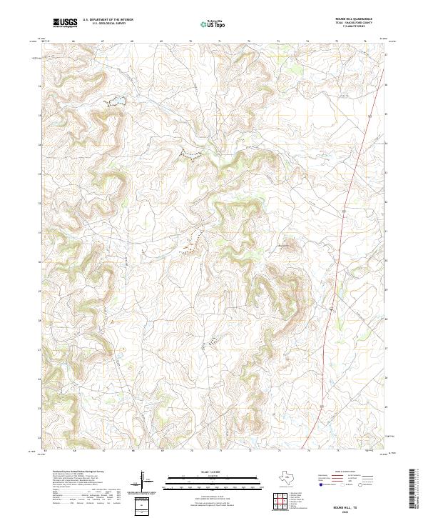 US Topo 7.5-minute map for Round Hill TX