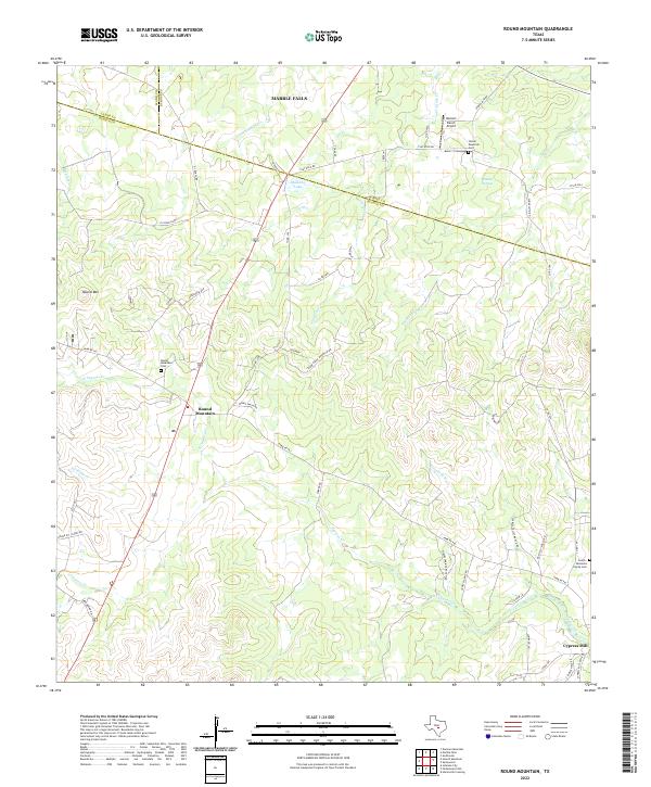 US Topo 7.5-minute map for Round Mountain TX