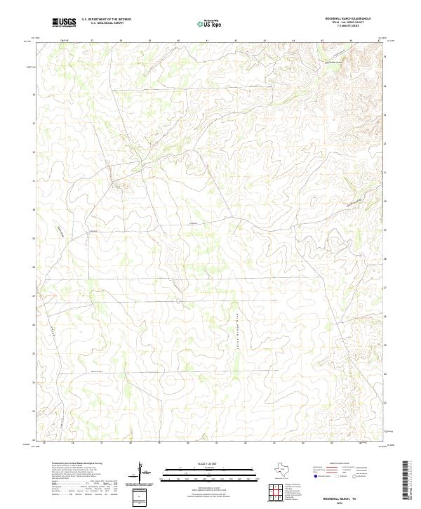 US Topo 7.5-minute map for Roundhill Ranch TX