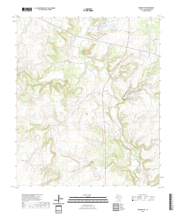 US Topo 7.5-minute map for Rowden NW TX
