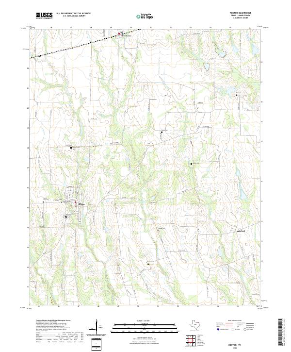 US Topo 7.5-minute map for Roxton TX