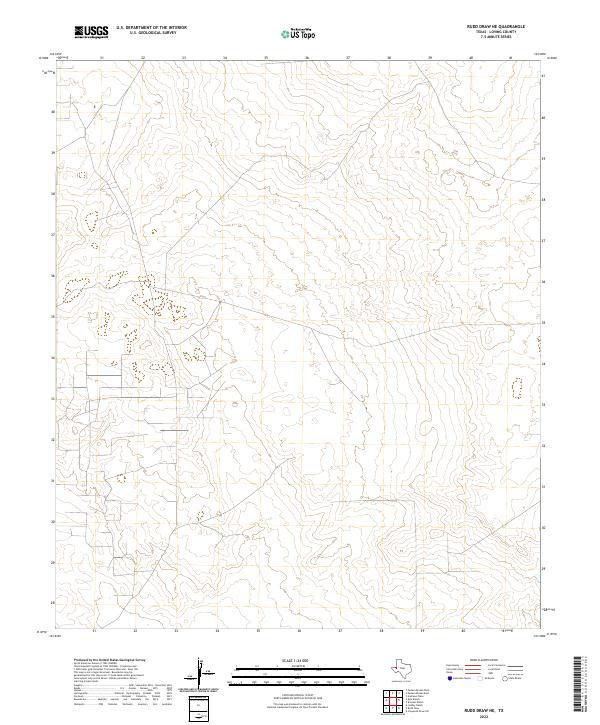 US Topo 7.5-minute map for Rudd Draw NE TX