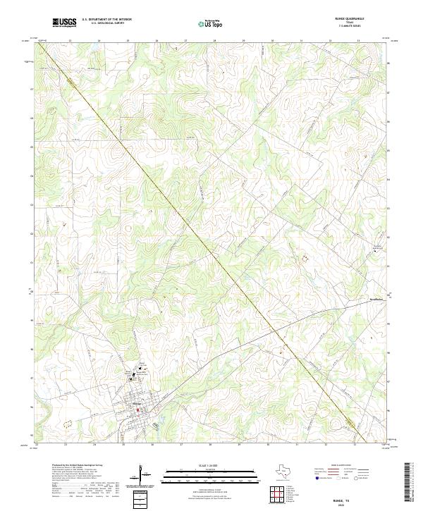 US Topo 7.5-minute map for Runge TX