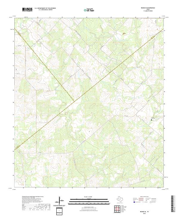 US Topo 7.5-minute map for Runge SE TX