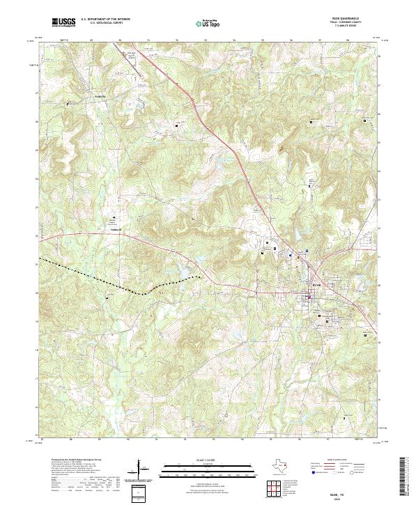 US Topo 7.5-minute map for Rusk TX