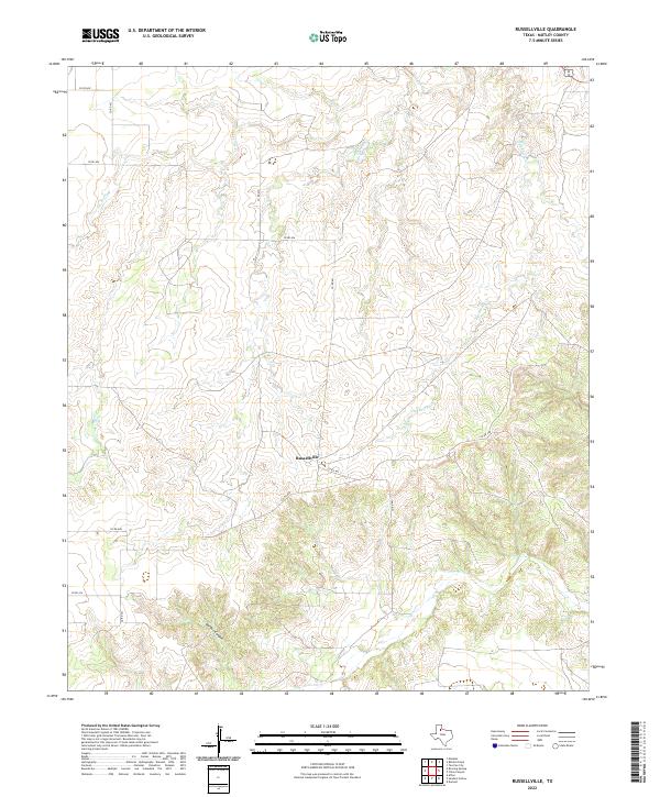 US Topo 7.5-minute map for Russellville TX